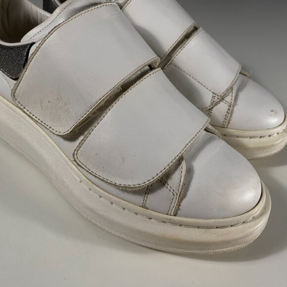Alexander McQueen Oversized Double Strap White Leather Sneakers size EU 36 1/2 - Picture 2 of 12